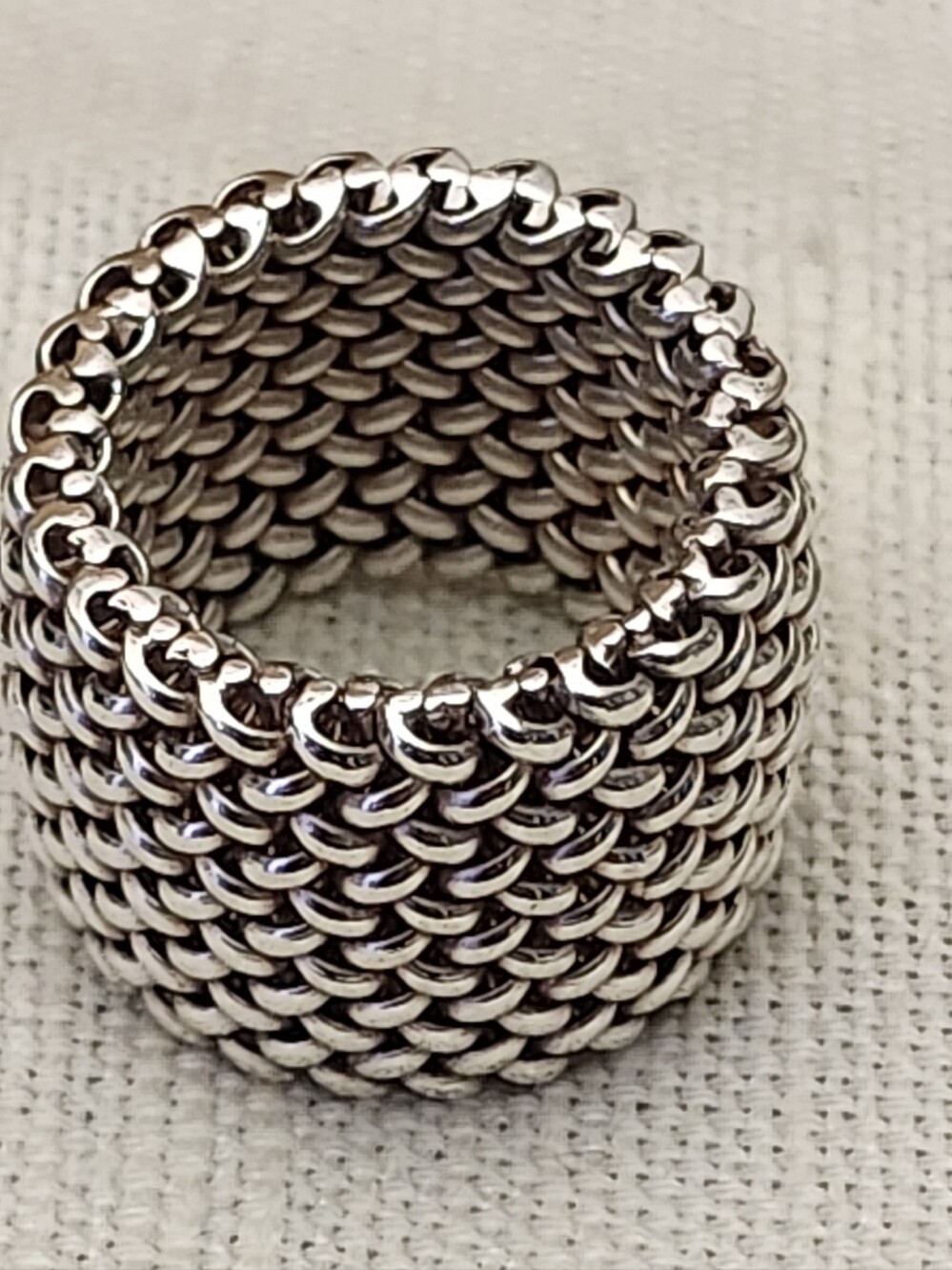 Polished Sterling Silver Chain Link Ring